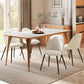 Set of 4 Modern Dining Chairs, Velvet Upholstered Kitchen Chairs with Steel Legs for Living Room, Cream White