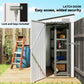 Outdoor Storage Shed Lean to Shed Outdoor Metal Tool Shed with Lockable Door and Air Vents, Dark Grey