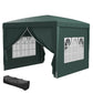 10'x10' Outdoor Pop Up Party Tent Wedding Gazebo Canopy with Carrying Bag (Dark Green)