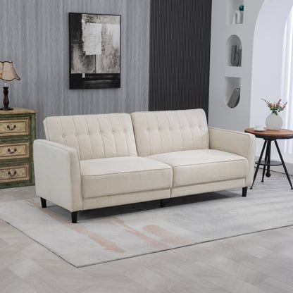 Convertible Tufted Sofa Bed with Adjustable Back