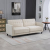 Convertible Bed with Couch, Button Tufted Fabric Sofa Bed with Adjustable Back for Living Room, Beige