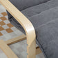 Accent Chair, Velvet Upholstered Living Room Chair with Footrest, Wood Frame, Dark Grey