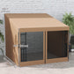 10' x 10' Wall Pergola, Outdoor Gazebo with 2 Curtains and 2 Nettings, UV Resistant, for Patio, Deck, Khaki