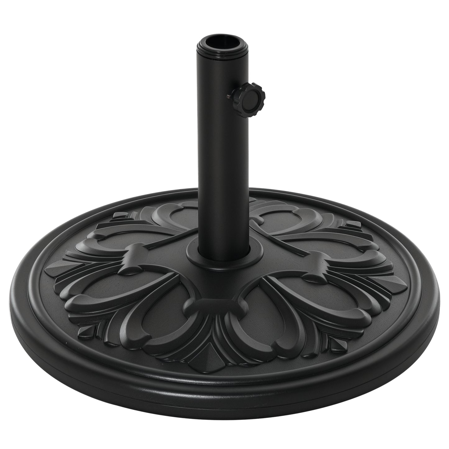 29lbs Cement Round Umbrella Base Heavy Duty 19" HDPE Parasol Stand, Black