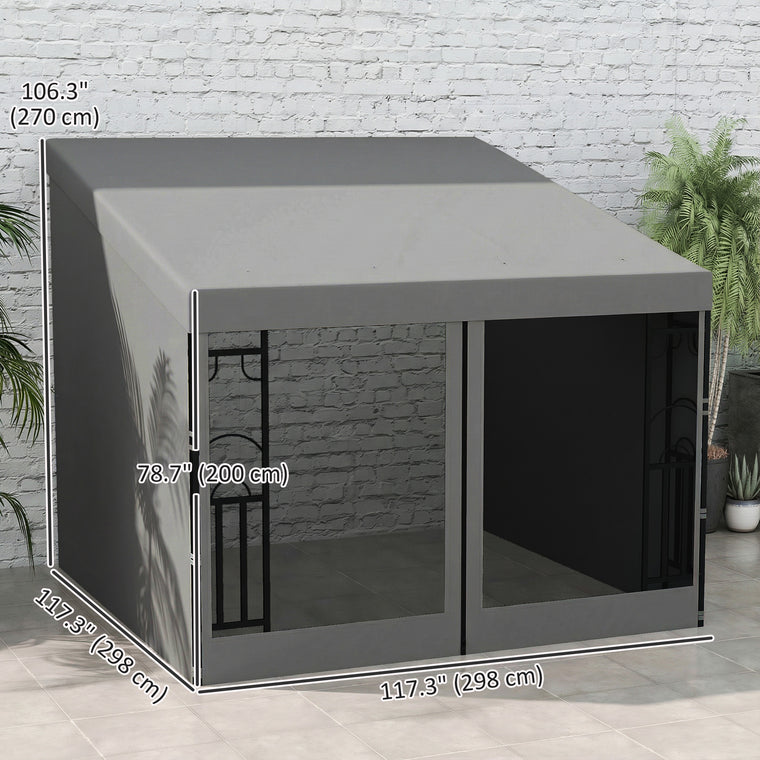10' x 10' UV-Resistant Wall Pergola with Netting