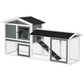 69"L Wooden Rabbit Hutch Pet Playpen Bunny House Enclosure with Run Box, Slide-out Tray, Ramp, White
