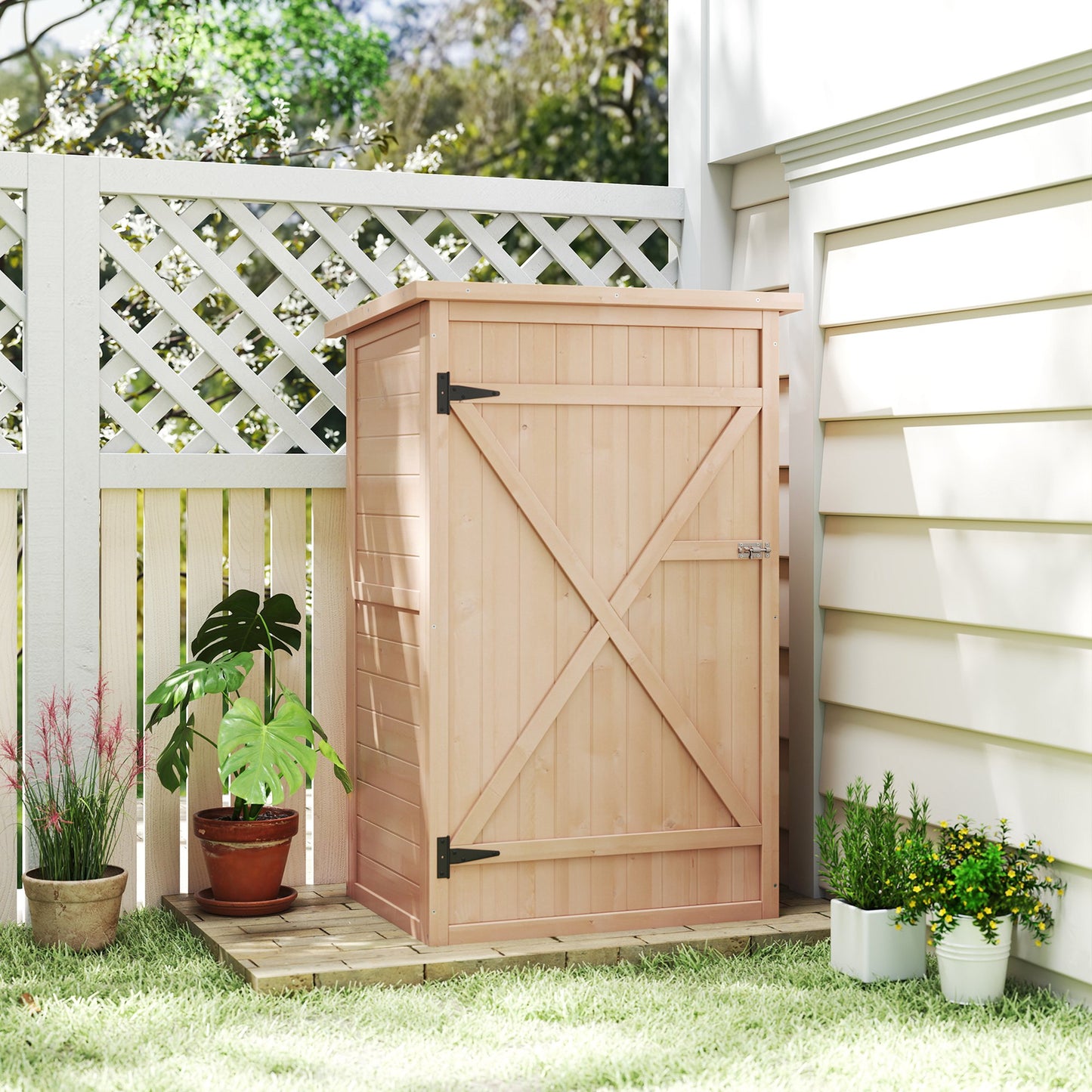 29.9" x 21.7" x 45.3" Storage Cabinet with Asphalt Roof