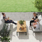 4 Piece L Shaped Garden Furniture Set, 4 Seater Outdoor Corner Garden Set, 2 Loveseats, 2 Coffee Tables, Teak