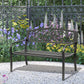50" Garden Bench Outdoor Loveseat with Vintage Bird Pattern Cast Metal