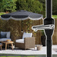 9FT Patio Umbrella Parasol, UPF 30+ Outdoor Market Umbrella with Crank, 8 Ribs, Push Button Tilt, Vented Patio Table Umbrella for Deck Backyard Lawn, Charcoal Grey