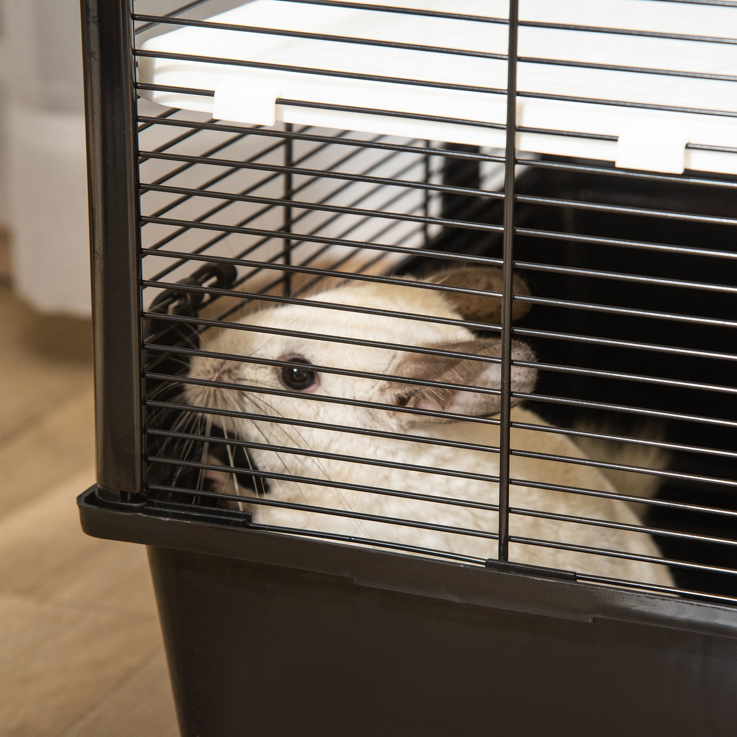 3-tier Hamster Cage, Guinea Pig Cage, Pet Chinchillas Play House Indoor with Accessories Food Dish Water Bottle, Ramps, 31.5"x19"x 23", Black