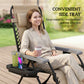 Zero Gravity Chair Set of 2, Folding Reclining Outdoor Lounge Chair with Cup Holder, Headrest, Light Brown