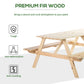 Wood Picnic Table, Camping Table and Bench Set with Umbrella Hole for Outdoor, Garden, Patio, Backyard, Natural