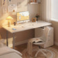 47" Computer Desk Writing Table Workstation with Multi-Use Reversible File Drawers Metal Frame Home Office Furniture, White