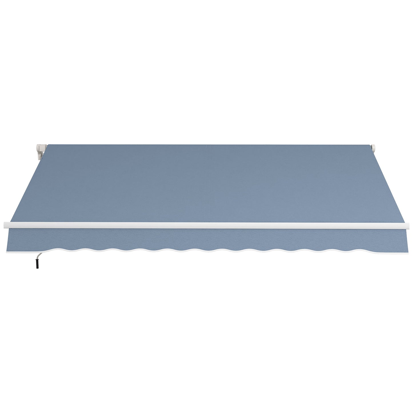 12' x 10' Manual Retractable Awning Outdoor Sunshade Shelter with Adjustable & Versatile Design, Light Grey