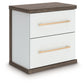 Kendanport - Two Drawer Night Stand - Brown / White