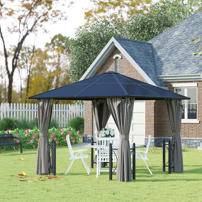 10' x 10' Black Hardtop Gazebo with PC Board Roof