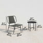 3 Piece Wicker Patio Furniture Set, Outdoor Bistro Set with Steel Table, Rattan Outdoor Conversation Furniture, Grey