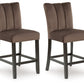 Jeshina - Mocha - Upholstered Barstool (Set of 2)