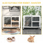 Indoor Rabbit Hutch with Wheels, Bunny Cage Guinea Pig House W/ Top Access, Ramp, Pull Out Tray, Grey