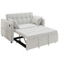 3‑in‑1 Convertible Sofa Bed, Pull Out Sleeper Sofa with USB Charging, Adjustable Backrest, Side Pockets, Beige