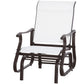 Outdoor Glider Chair, Patio Glider with Steel Frame and Mesh Fabric, Outdoor Patio Chair for Backyard, Garden and Porch, Cream White
