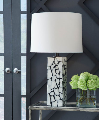 Macaria - White / Black - Marble Table Lamp - Forward Furniture