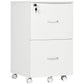 2 Drawer File Cabinet with Lock, Small Rolling Filing Cabinet for A4, Letter-Size Documents, Printer Stand for Home Office, 17" x 17.75" x 28.25", White