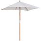 6.6x5ft Fir Wooden Patio Umbrella Square Market Parasol Tilt Mechanism 6 Ribs Garden Sunshade, Cream White
