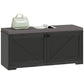 Shoe Storage Bench with Padded Seat, Entryway Bench Holds up to 352 lb, Shoe Organizer, 8 Pairs, Black Wood Grain