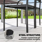 Stackable Patio Chairs Set of 4, Outdoor Dining Chairs with Slatted HDPE Seat, Armrests for Garden, Backyard, Black
