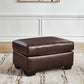 Santorine - Dark Brown - Ottoman - Leather Match