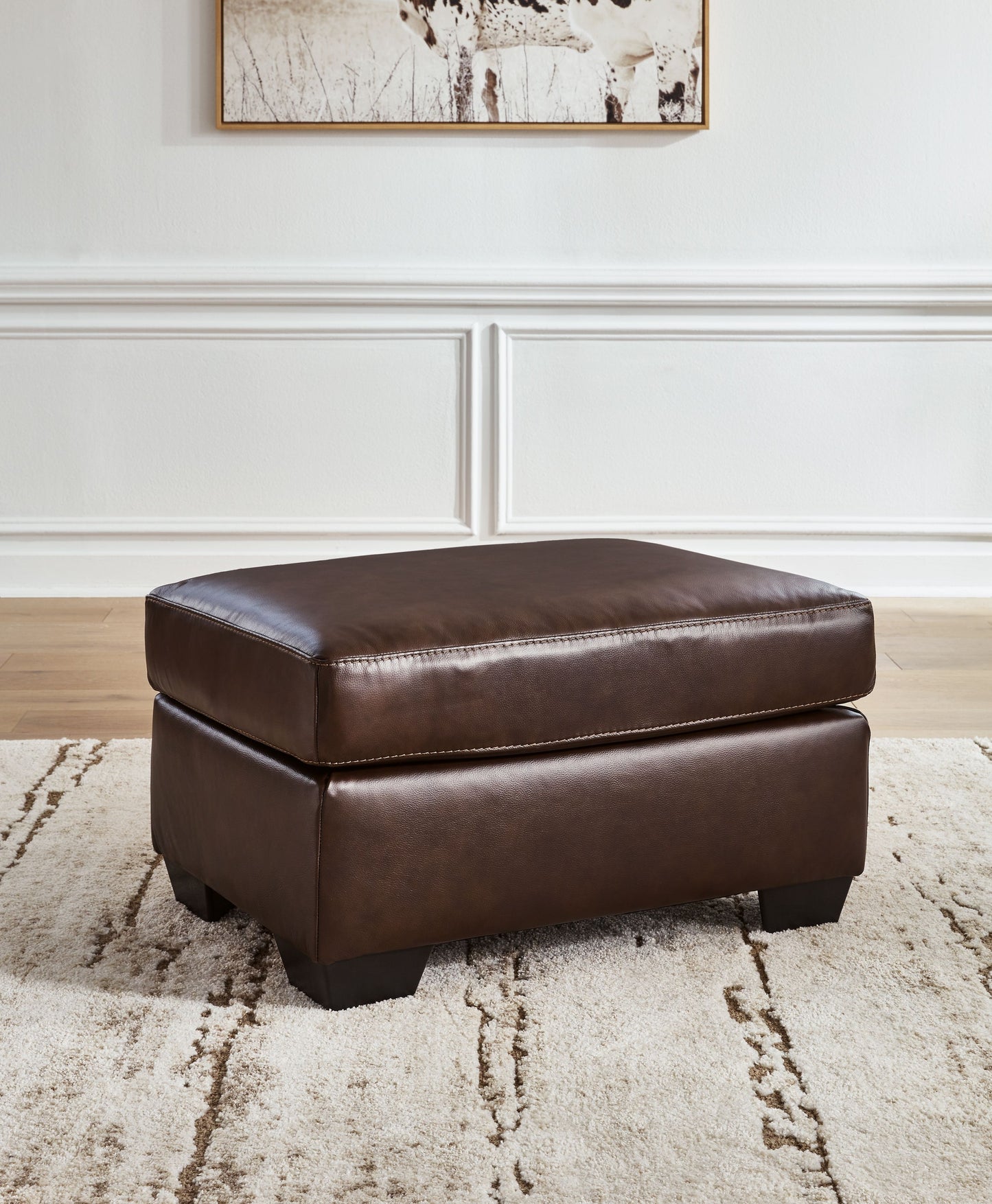 Santorine - Dark Brown - Ottoman - Leather Match