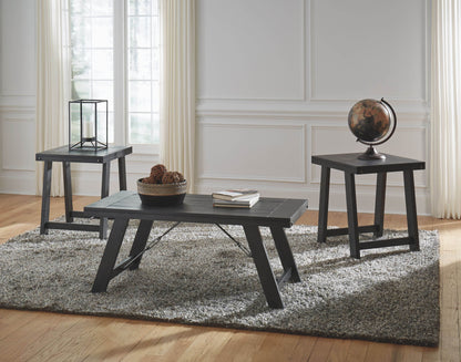 Noorbrook - Black / Pewter - Occasional Table Set (Set of 3) - Forward Furniture