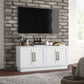 TV Stand with 4 Doors and Shelves for 55" TV - White
