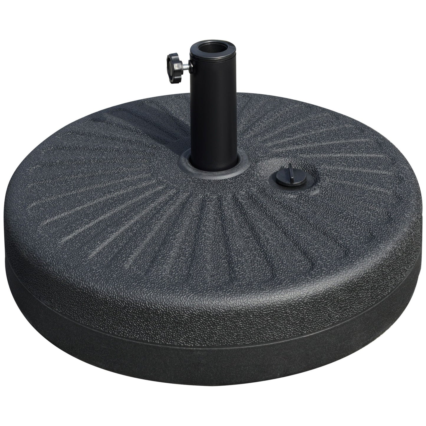 48 lb Heavy Duty Patio Umbrella Base, Water Filled Market Umbrella Stand with Steel Pole for Outdoor, Backyard, Black