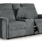 Barnsana - Gravel - Dbl Power Reclining Loveseat With Console - Fabric