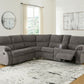 Museum - Pewter - 2-Piece Reclining Sectional With Raf Reclining Loveseat W/Console - Fabric