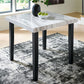 Mervannie - Square Dining Room Counter Table - Gray / Black