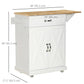 Foldable Rolling Kitchen Island with Drop-Leaf Top - White