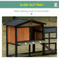 69" Black Wooden Rabbit Hutch with Run & Ramp
