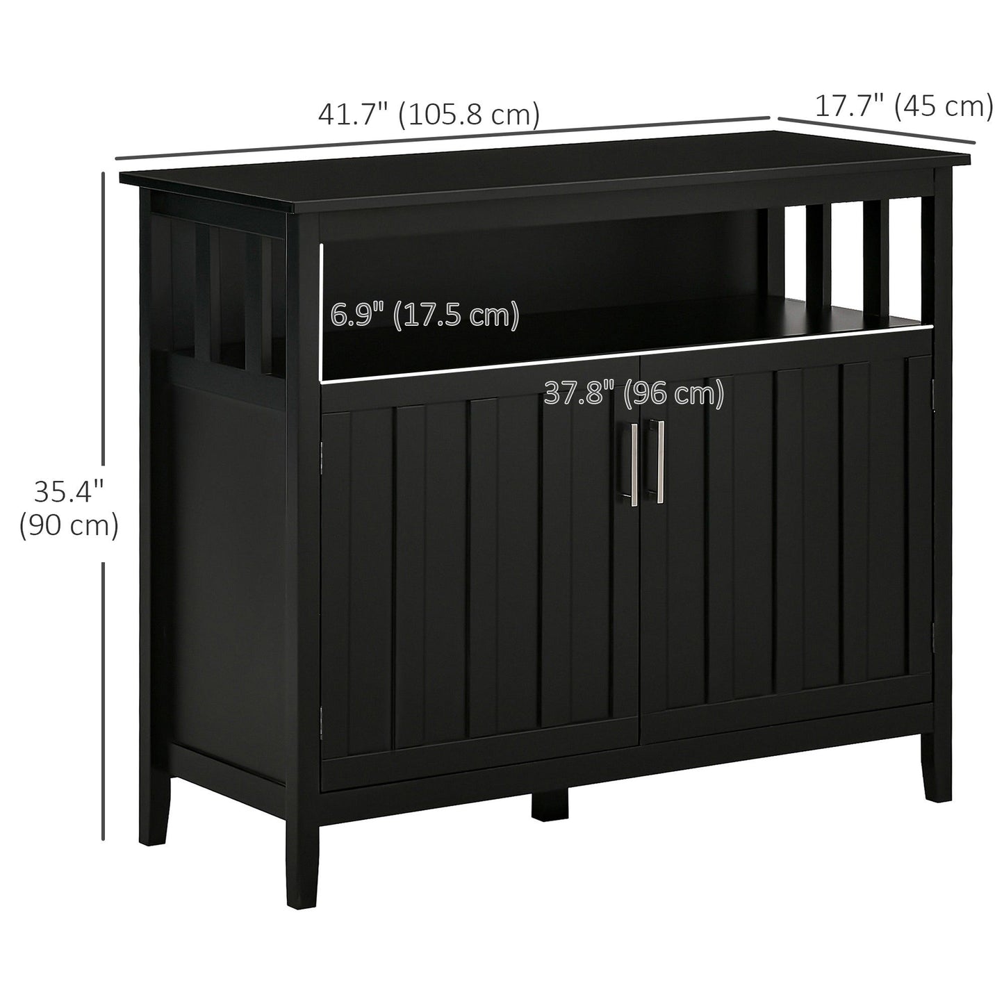 Sideboard Buffet Cabinet with 2 Doors - Black