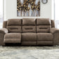 Stoneland - Reclining Sofa - Faux Leather - Fossil