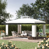 10' x 13' Outdoor Gazebo, Double Roof Patio Gazebo Canopy Shelter with Screen Decorate Corner Frame, White