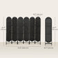 Bohemian Privacy Screen, Folding Room Divider with 6 Panels and Arched Top for Bedroom Living Room Office, Black