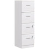 4-Drawer Vertical Filing Cabinet with Lock - White