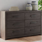 Prendonea - Charcoal - Six Drawer Dresser