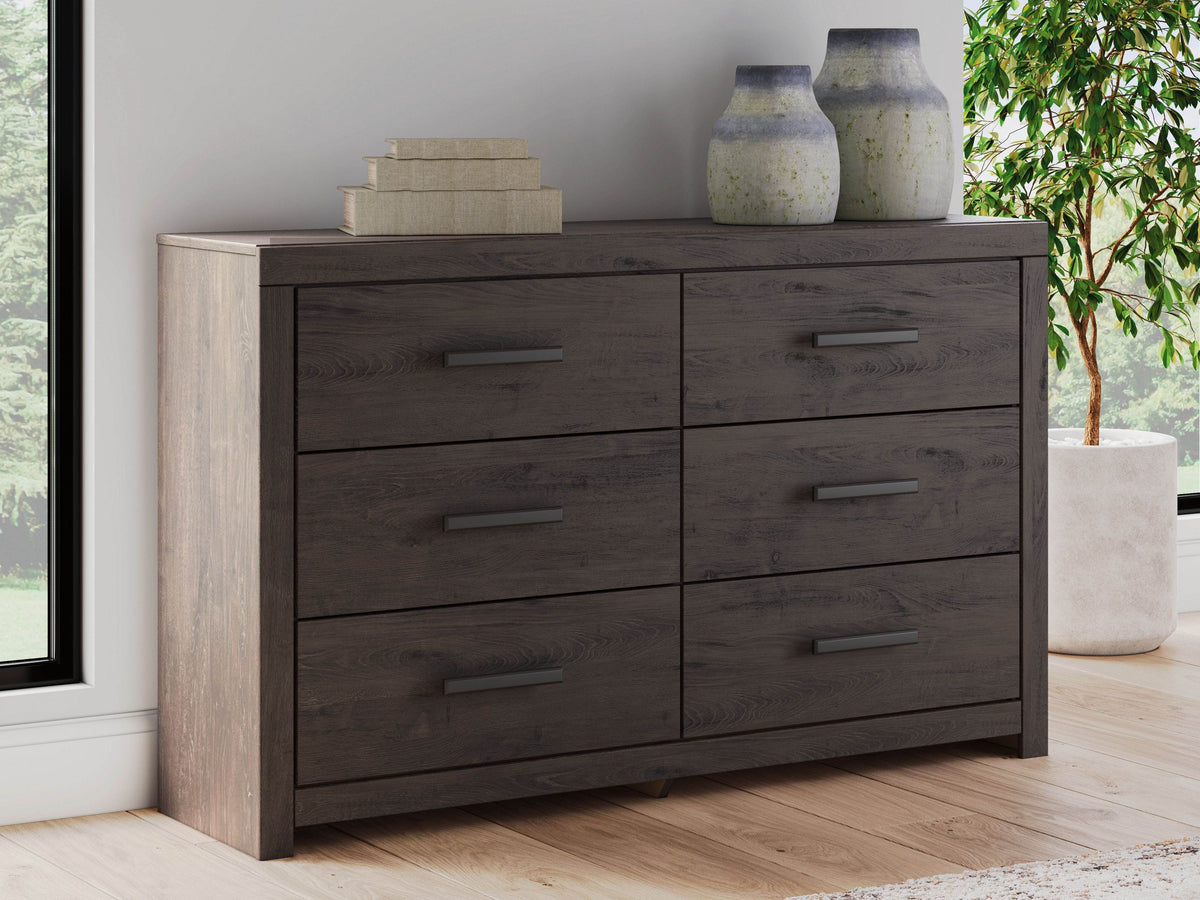 Prendonea - Charcoal - Six Drawer Dresser - Forward Furniture