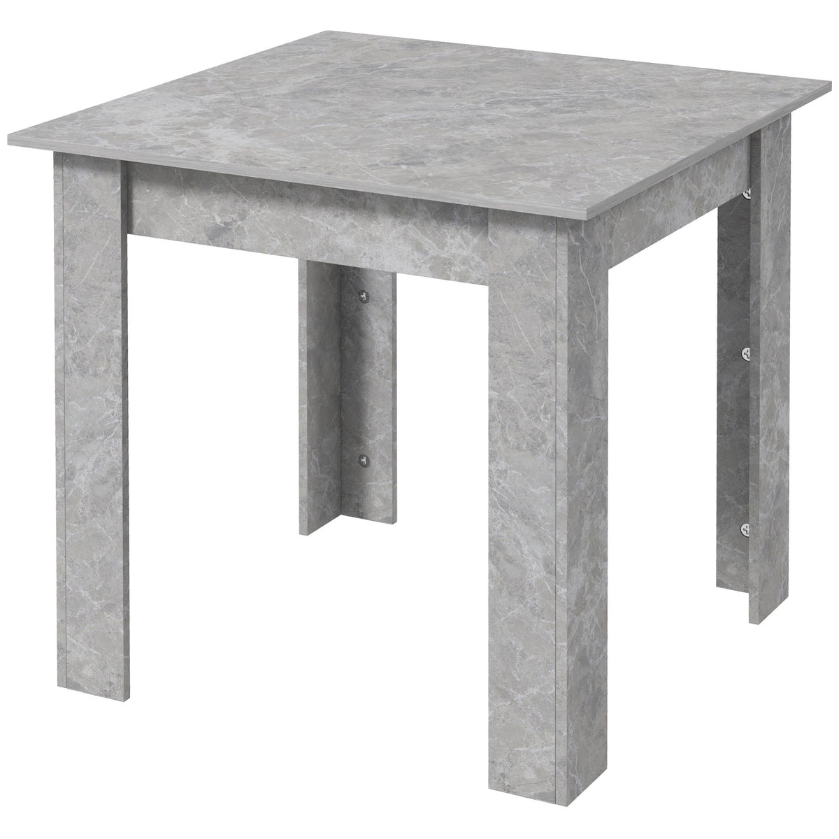 Square Dining Table with Faux Cement Top - Cement Grey