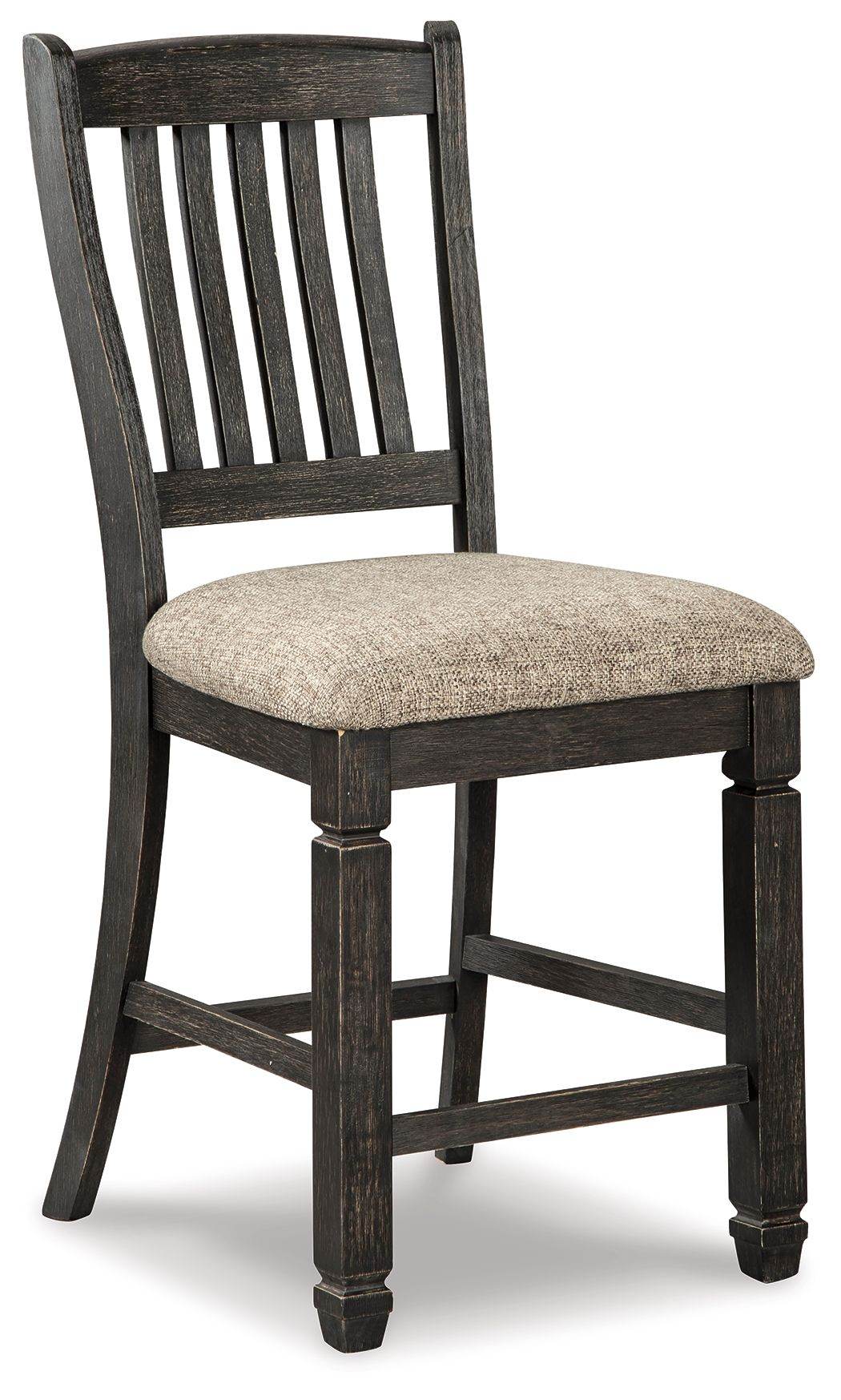 Tyler Creek - Black / Grayish Brown - Upholstered Barstool (Set of 2)